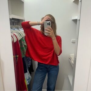 CAbi Vibrant Red Long Sleeve Top